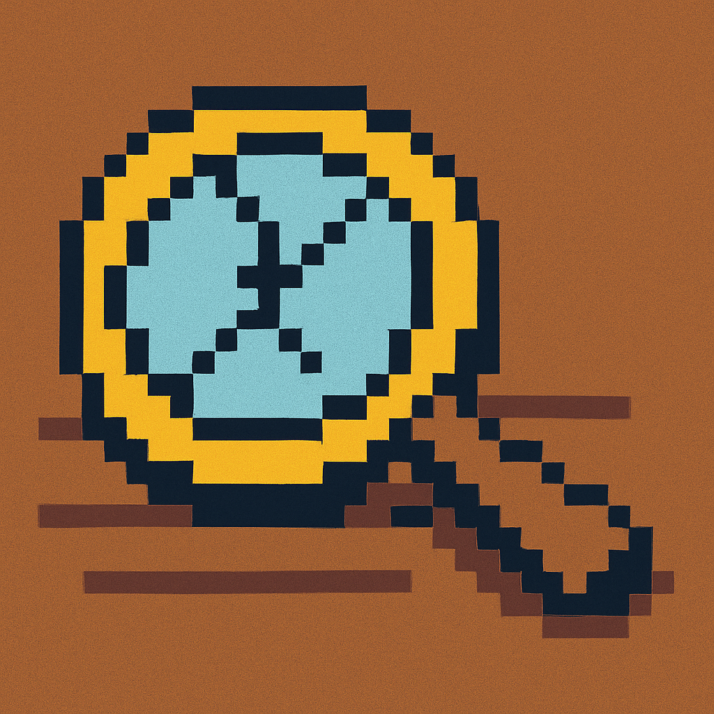 A chunky magnifying glass lying on bare wood, a single crack running across its lens.
